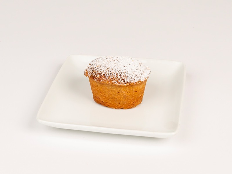 A cherry nazarene pastry on a white plate